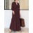 Solid Color Pocket Button Long SLeeve Casual Dress for Women