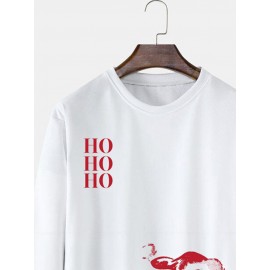 Mens Christmas Santa Claus Letter Print Crew Neck Pullover Sweatshirts Winter Mens Christmas Santa Claus Letter Print Crew Neck Pullover Sweatshirts Winter