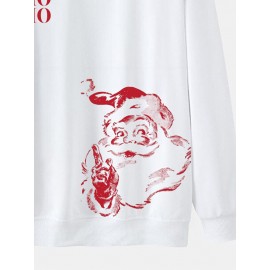 Mens Christmas Santa Claus Letter Print Crew Neck Pullover Sweatshirts Winter Mens Christmas Santa Claus Letter Print Crew Neck Pullover Sweatshirts Winter