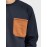 Mens Contrast Chest Pocket Crew Neck Casual Pullover Sweatshirts Winter