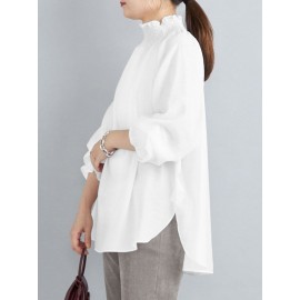 Women Solid Shirred Detail Casual Raglan Sleeve Blouse Women Solid Shirred Detail Casual Raglan Sleeve Blouse