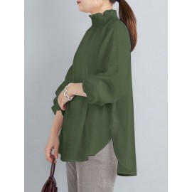 Women Solid Shirred Detail Casual Raglan Sleeve Blouse Women Solid Shirred Detail Casual Raglan Sleeve Blouse