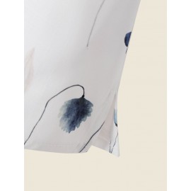 Women Vintage Floral Plant Print Crew Neck Short Sleeve Blouse Women Vintage Floral Plant Print Crew Neck Short Sleeve Blouse