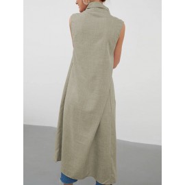 Solid Color Cross Wrap High Low Sleeveless Blouse For Women Solid Color Cross Wrap High Low Sleeveless Blouse For Women