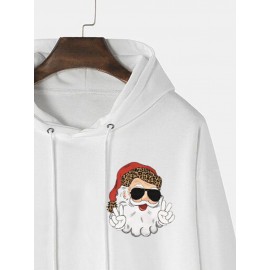 Mens Christmas Santa Claus Letter Print Kangaroo Pocket Drawstring Hoodies Winter Mens Christmas Santa Claus Letter Print Kangaroo Pocket Drawstring Hoodies Winter