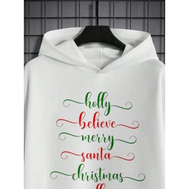 Mens Christmas Letter Print Casual Long Sleeve Hoodies Winter Mens Christmas Letter Print Casual Long Sleeve Hoodies Winter