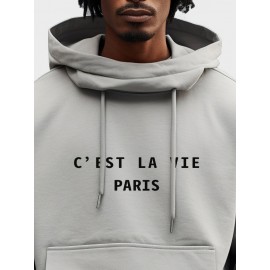 Mens Letter Print Flap Pocket Casual Drawstring Hoodies Winter Mens Letter Print Flap Pocket Casual Drawstring Hoodies Winter